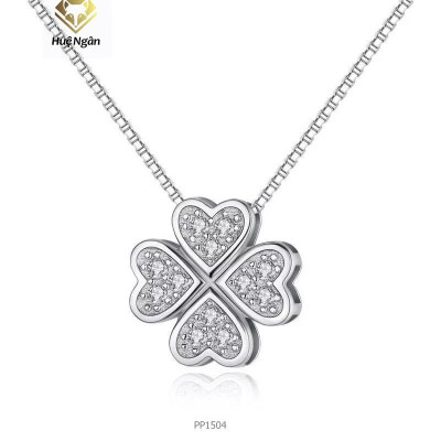 Dây chuyền bạc Ý 925 Huệ Ngân - Cỏ bốn lá may mắn PP1504