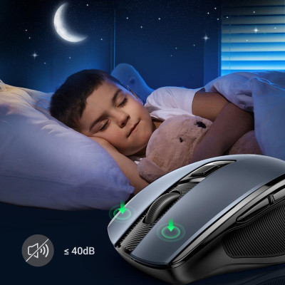 Ugreen UG15508MU006TK 4000DPI 6 nút điều chỉnh kiểu dáng Công thái học Màu Xanh Chuột bluetooth + 2.4ghz không dây Không kèm Pin AA - HÀNG CHÍNH HÃNG