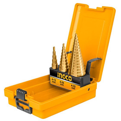 BỘ 3 MŨI KHOAN CHÓP NÓN 4-32MM INGCO AKSDS0301 - HÀNG CHÍNH HÃNG