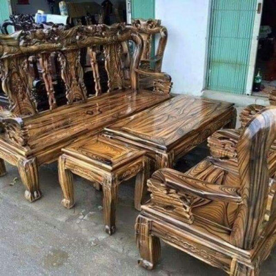 Bộ ghế gỗ tràm tay 10