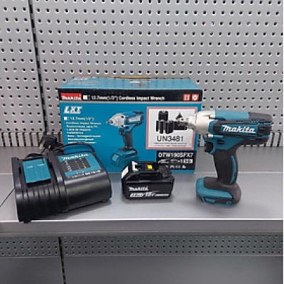MÁY SIẾT BU LÔNG DÙNG PIN(12.7MM)(18V) MAKITA DTW190SFX7 (01 ĐẾ SẠC 18V 01 PIN 18V / 3.0AH) - HÀNG CHÍNH HÃNG