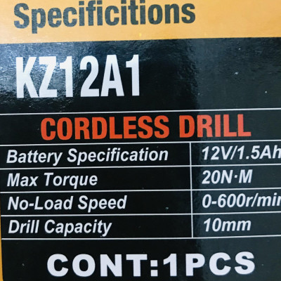 MÁY KHOAN PIN 12V KAZAKI KZ12A1 ( 1 PIN, 1 SẠC)- HÀNG CHÍNH HÃNG