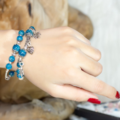 Vòng tay đá phong thủy  AZURITE MALACHITE #VT001#BlackMount