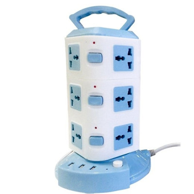 Ổ điện đa năng 3 tầng, có 12 lỗ cắm và 3 cổng usb, có công tắc bật tắt mỗi tầng, thích hợp mọi loại phích cắm khác nhau - Hàng chính hãng