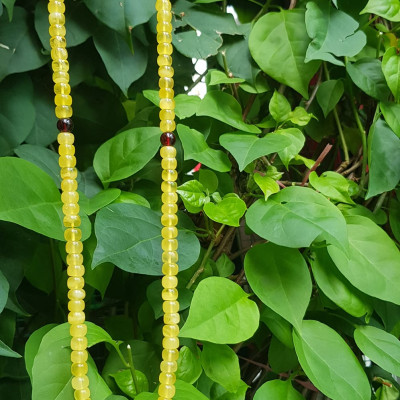 Sợi Dây Chuỗi Đeo Cổ Hổ Phách Bánh Xe Vàng Anh trang sức phong thủy quý hiếm sang đẹp 7mm 100% qua sự hóa thạch nhựa cây thông cổ đại quý giá và có giá trị cao  Rất hợp mệnh kim, thổ, thủy tốt sức khỏe,may mắn khó có loại đá nào sánh kịp ạ