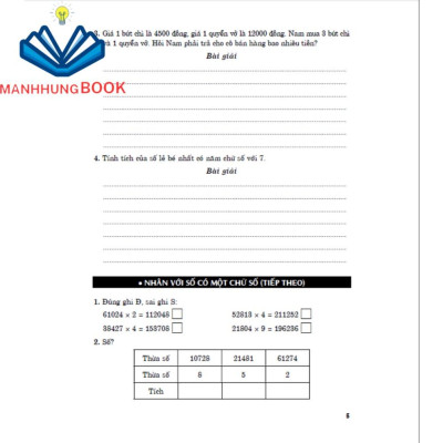 Sách - Vở Bài Tập Nâng Cao Toán 4 - Tập 2 (Bám Sát Sgk Kết Nối Tri Thức)