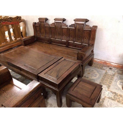 Bàn ghế âu á tay hộp trương voi gỗ mun đuôi công đẹp