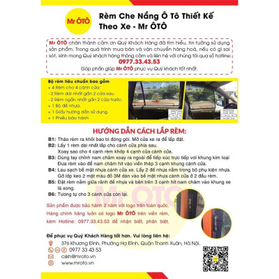 Rèm che nắng, Chắn nắng nam châm dành cho xe ô tô HYUNDAI ACCENT