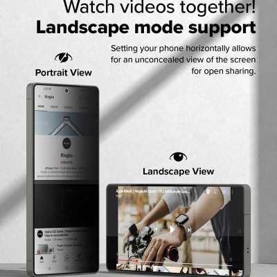 Bộ 2 Miếng Dán cường lực chống nhìn trộm kèm khung dán RINGKE Easy Slide Privacy Tempered Glass dành cho Samsung Galaxy S25 Ultra_ Hàng Chính Hãng