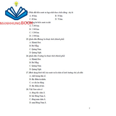 SÁCH - Trắc nghiệm địa lí 8 (dùng chung cho các bộ sgk hiện hành)