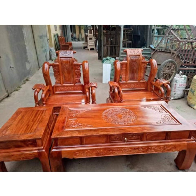 bộ bàn ghế tần thủy hoàng gỗ xà cừ tay 12