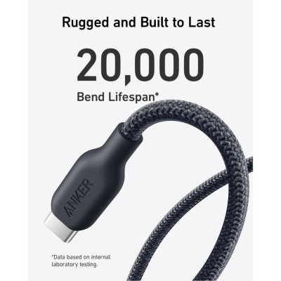 Cáp Sạc Nhanh C to C ANKER 543 A80E5 240W (0.9m, 480Mbps, Nylon Braided Cable)- Hàng Chính Hãng