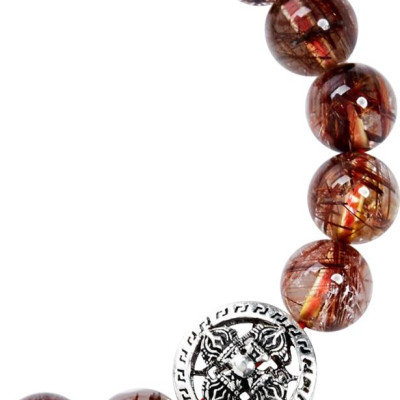 Vòng Thạch Anh Tóc Nâu Đỏ Phối Charm Bạc Ngọc Quý Gemstones VT4