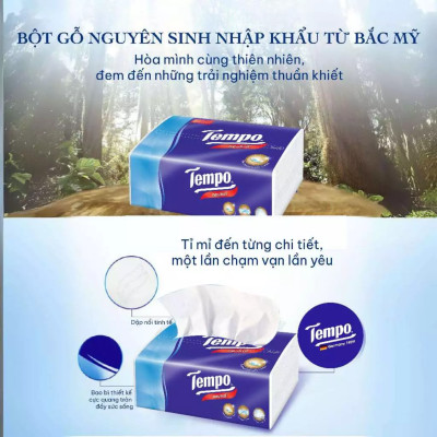 Combo 2 Lốc Khăn Giấy Gói Rút Tempo Hương Hoa Anh Đào (Lốc 4 Gói)