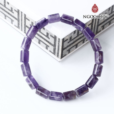 Vòng tay thạch anh tím đốt trụ - Ngọc Quý Gemstones