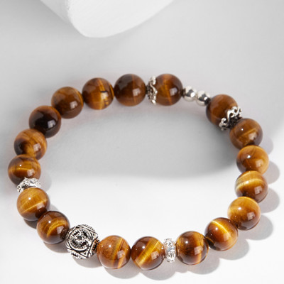 Vòng tay đá mắt hổ phối đồng tiền Ngọc Quý Gemstones