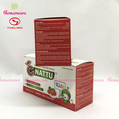 C Nattu Kids - Bổ sung vitaminC, tăng sức đề kháng, giảm chảy máu cam cho bé - Của dược Tuệ Linh, 