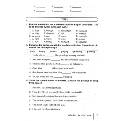 Sách - Đề kiểm tra Tiếng Anh 7 ( dùng kèm SGK Kết Nối)