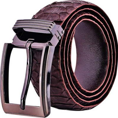 Thắt Lưng Nam Da Trăn VIP Bản Lớn Đầu Kim Huy Hoàng HT4338 - Nâu