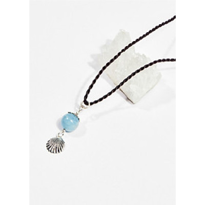 Dây chuyền phong thủy đá aquamarine tròn 1.4cm mệnh thủy , mộc - Ngọc Quý Gemstones