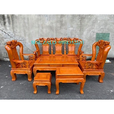 Bộ bàn ghế sồi Nga tay 12 gồm 6 món