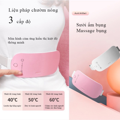 [Máy] Đai Đeo Massage Giảm Đau, Sưởi Ấm Bụng Phụ Nữ Kỳ Kinh Nguyệt Bằng Sóng Hồng Ngoại Cao Cấp Tặng Kèm Pin Dự Phòng - MP147