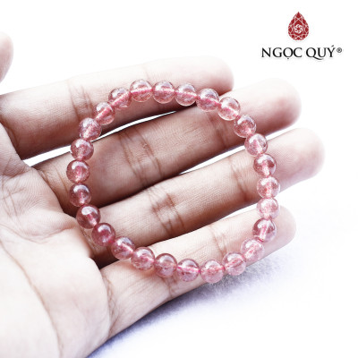 Vòng thạch anh dâu strawberry quartz mệnh hỏa, thổ - Ngọc Quý Gemstones
