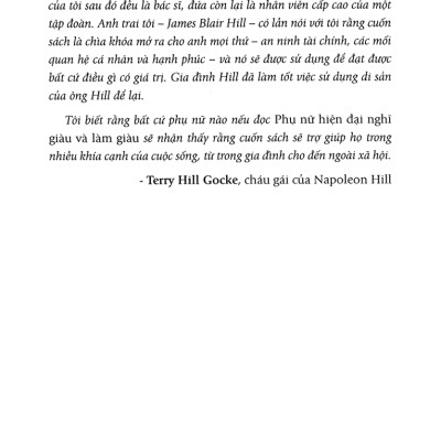 Phụ Nữ Hiện Đại Nghĩ Giàu Và Làm Giàu - Think And Grow Rich For Women - FN