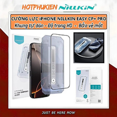 Cường lực Full viền kèm khung cho iPhone 16 Pro Max / 16 Pro hiệu Nillkin CP+ PRO Phủ Nano, vát cạnh 2.5D, lớp Olephobic - Hàng chính hãng
