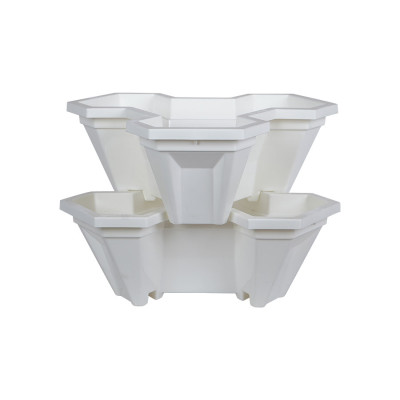 Combo 2 tháp trồng rau hữu cơ 5 tầng(1 tháp màu nâu + 1 tháp màu trắng)- hiệu quả- an toàn- tiết kiệm không gian