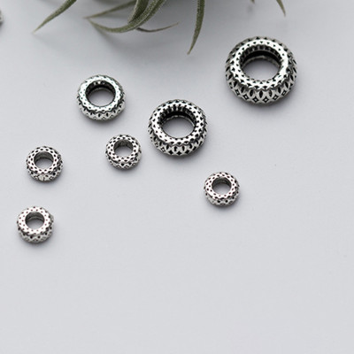 Combo charm bạc chặn hạt họa tiết hoa văn - Ngọc Qúy Gemstones