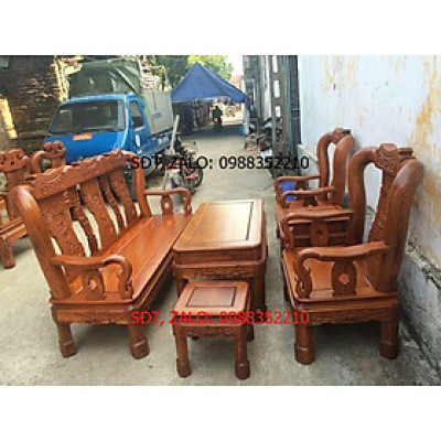Bộ Bàn Ghế Giả Cổ Minh Quốc Triện gỗ hương vân đồ gỗ BÌNH LONG