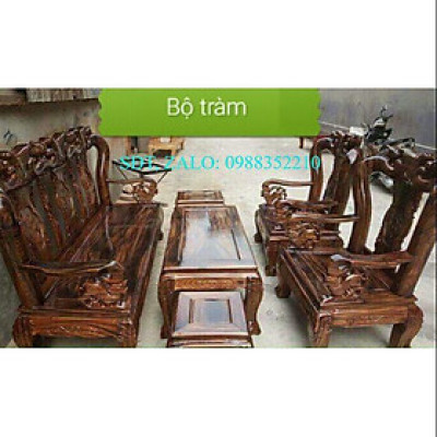 Bộ bàm ghế gỗ tràm tay 10 gồm 6 món