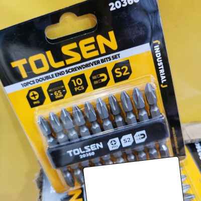 BỘ 10 TUA VÍT 2 ĐẦU CỘNG (PH2 * 65MM) TOLSEN 20360 - HÀNG CHÍNH HÃNG