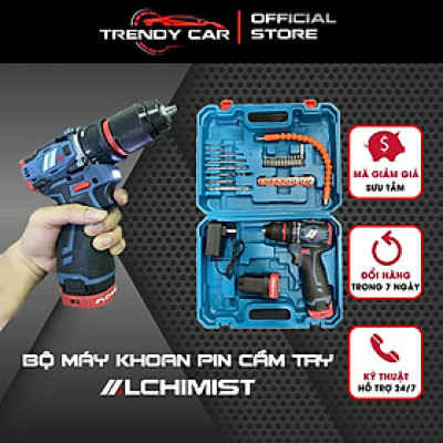 Bộ máy khoan pin động cơ không chổi than 18v cao cấp 2 pin công suất cao kèm hộp, phụ kiện và sạc