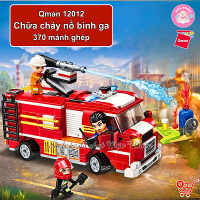Đồ chơi lắp ráp, xếp hình Qman 12012 - Chữa cháy nổ bình ga (370 mảnh ghép)