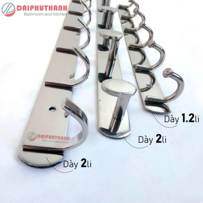 Móc Treo Quần Áo Inox SUS304 Nhiều Mẫu - Nhiều độ dài 6 đến 8 chấu