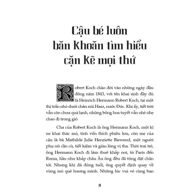 Kể chuyện cuộc đời các thiên tài - Heinrich Hermann Robert Koch Nhà vi trùng học tài ba