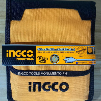 BỘ 13 MŨI KHOAN GỖ ĐẦU DẸP 6-38MM INGCO AKD41301 - HÀNG CHÍNH HÃNG