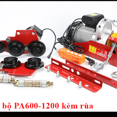 Bộ Tời Điện Kèm Rùa ABG PA600 (300/600Kg) 30 Mét - Giúp Máy Tời Treo Nâng Hạ Vật Nặng Dễ Dàng Trong Nhà Xưởng Công Nghiệp Và Đời Sống, Nâng Kéo Linh Hoạt, Hiệu Quả Cao - Hàng Chính Hãng