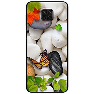 Ốp lưng dành cho Xiaomi Redmi Note 9s - Note 9 Pro - Note 9 Promax mẫu Sỏi Trắng và Bướm