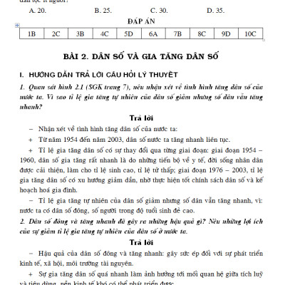 Giải Bài Tập Địa Lớp 9