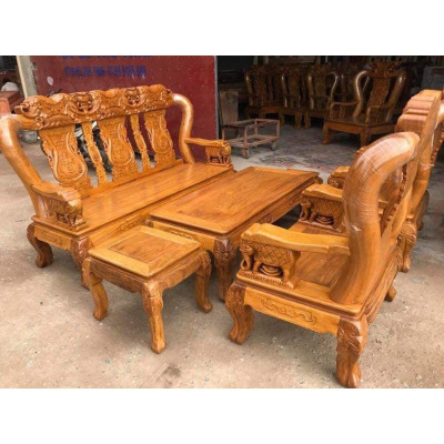 bộ bàn ghế quốc đào tay 12 gỗ lim nam phi