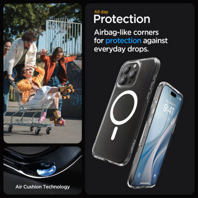 Ốp Lưng Dành Cho iPhone 15 ProMax/ iPhone 15 Pro SPIGEN CRYSTAL HYBRID MAGFIT _ Hàng chính hãng 
