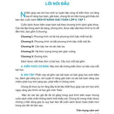 Sách - Rèn Kĩ Năng Giải Toán Lớp 9 - Tập 1