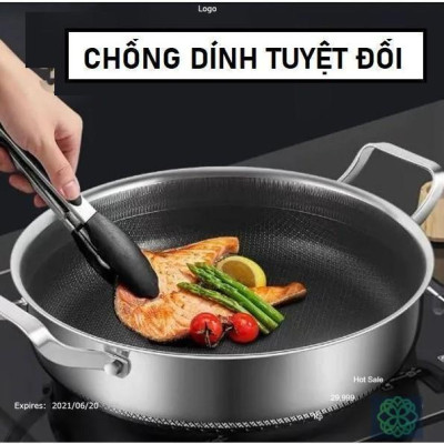 CHẢO TỔ ONG 2 QUAI MẪU MỚI SIZE 28 - 30CM, CHẢO TỔ ONG ĐÁY PHẲNG 2 QUAI MẪU MỚI