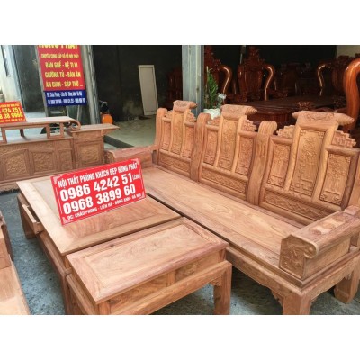 Bộ bàn ghế Âu Á Hộp Cuốn Thư gỗ hương đá