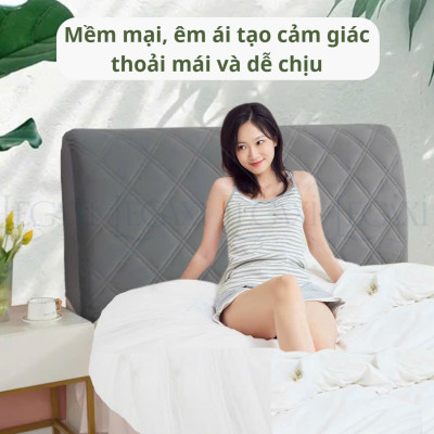 Vỏ Bọc Bảo Vệ Đầu Giường Chất Nhung Dày Dặn Co Giãn Tốt, Chống Bụi Bẩn, Va Đập Cho Trẻ Em, Người Lớn