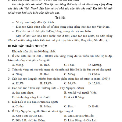 Giải Bài Tập Địa Lớp 9