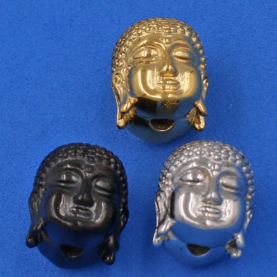 Chuỗi đeo tay Thạch Anh Hồng Phấn Mờ 14 ly - Vòng tay Phật A Di Đà inox vàng VTAHPMNLVHB14 - hợp mệnh Hỏa, mệnh Thổ - Vòng đeo tay size lớn